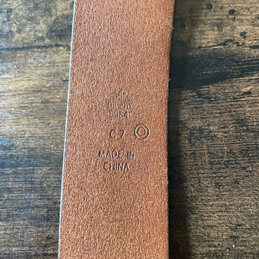 Vintage Coach Men’s Leather Belt in Natural Tan Size 38 - Picture 4 of 7